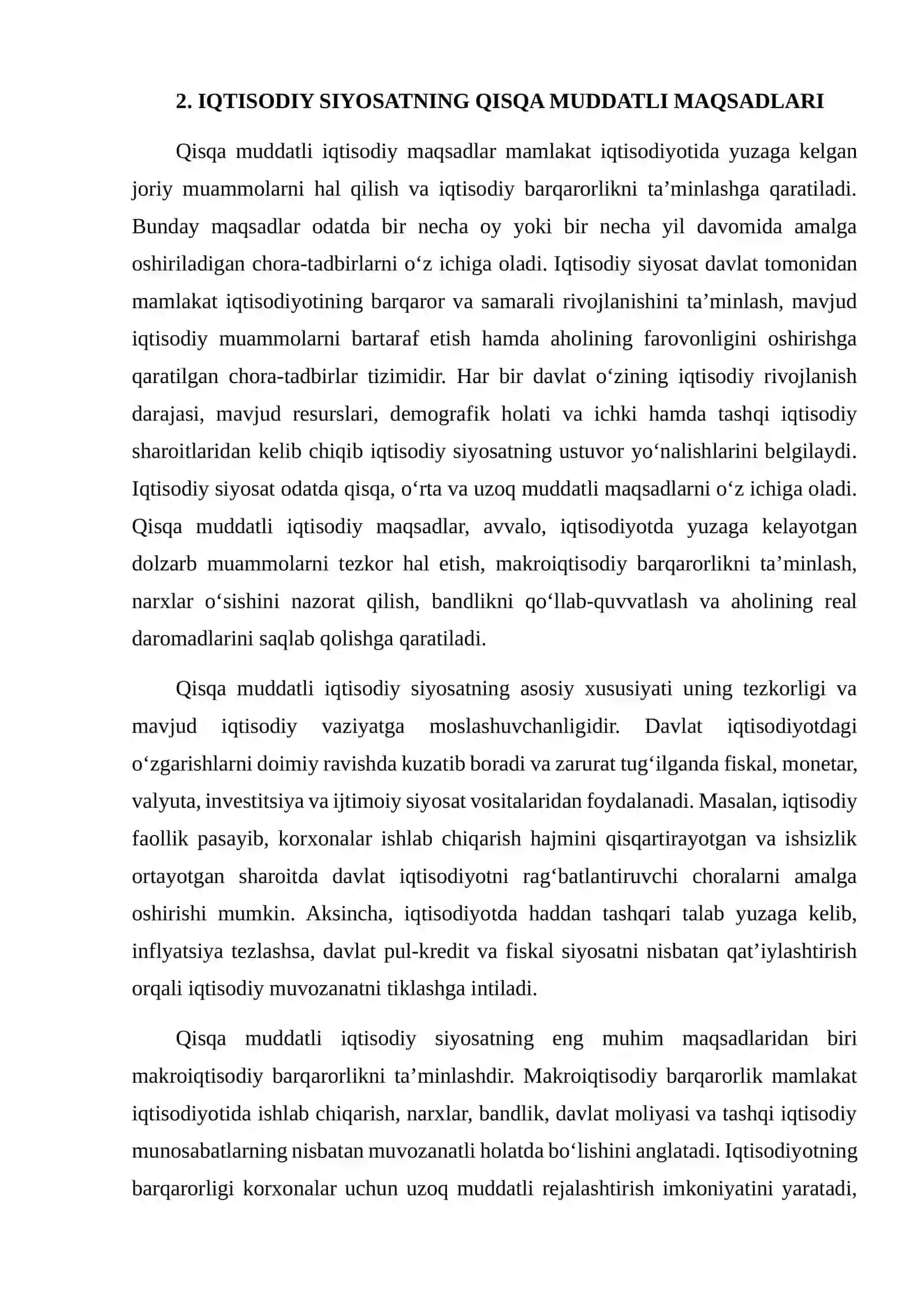 IQTISODIY SIYOSATNING QISQA VA UZOQ MUDDATLI MAQSADLARI 4