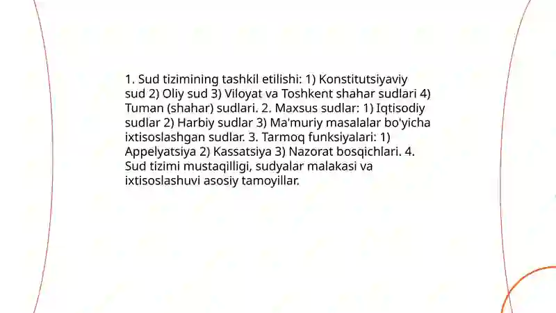 Oʻzbekistonda sud, huquq islohotlari va inson huquqlarini himoya qilish tizimi 4