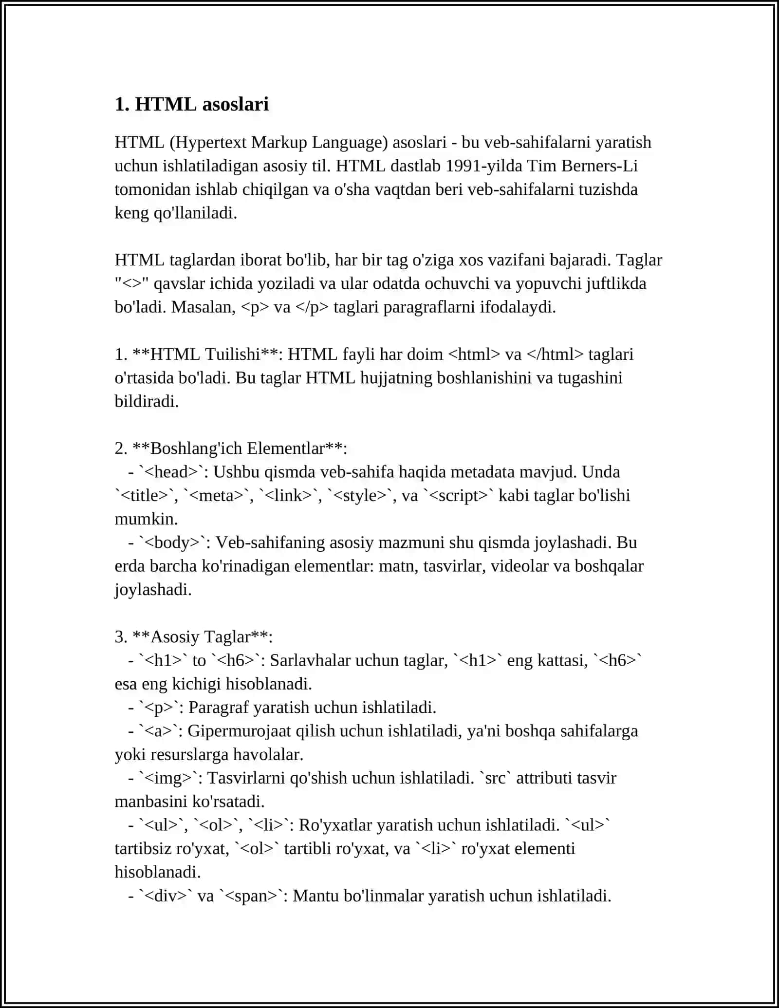 WEB TEXNALOGIYALARI YORDAMIDA QIDIRUV TIZMIDAN OLINGAN MA'LUMOTLARNI WEB SAHIFA SIFATDA TAYYORLASH 4