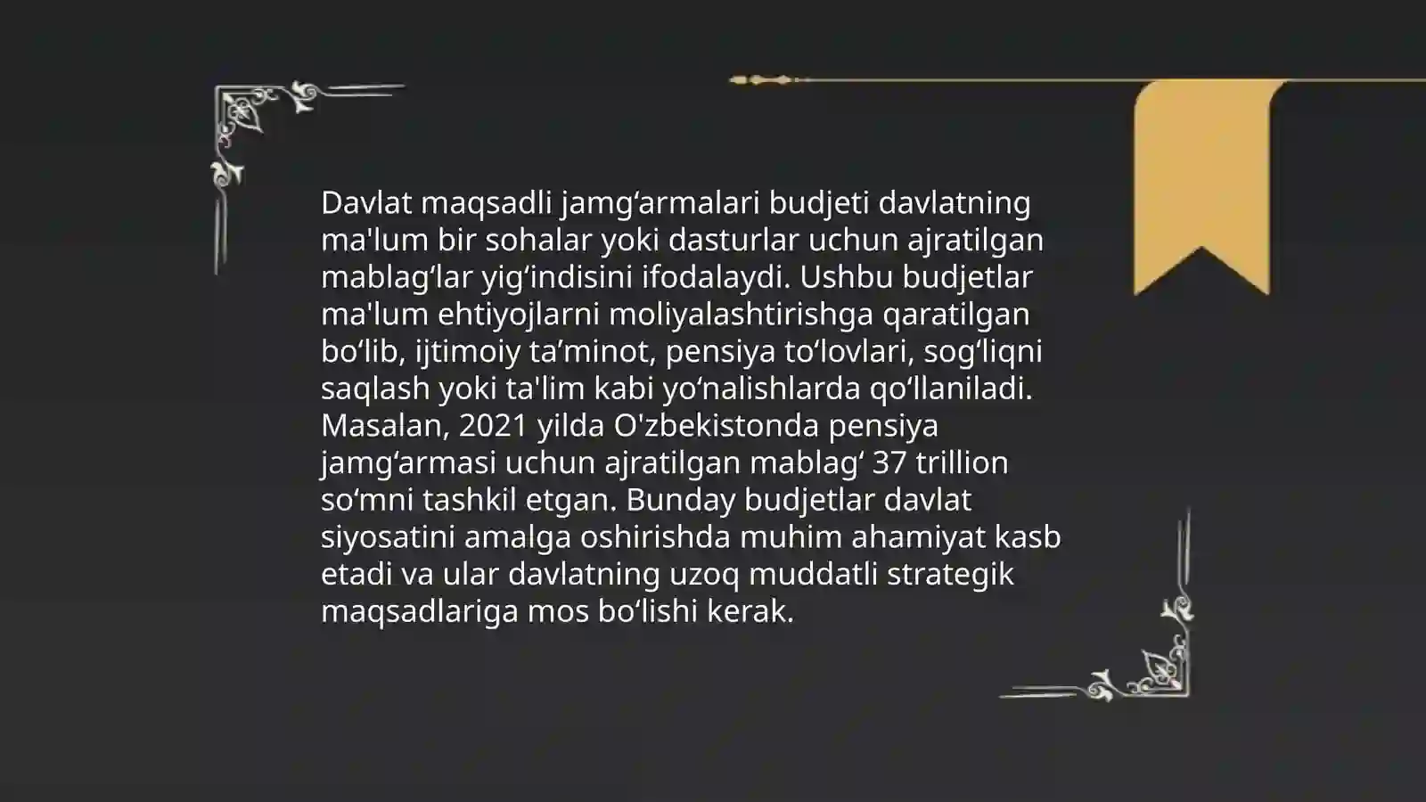 Davlat budjeti va davlat maqsadli jamg‘armalari budjeti harajatlarining analitik va sintetik hisobi 4