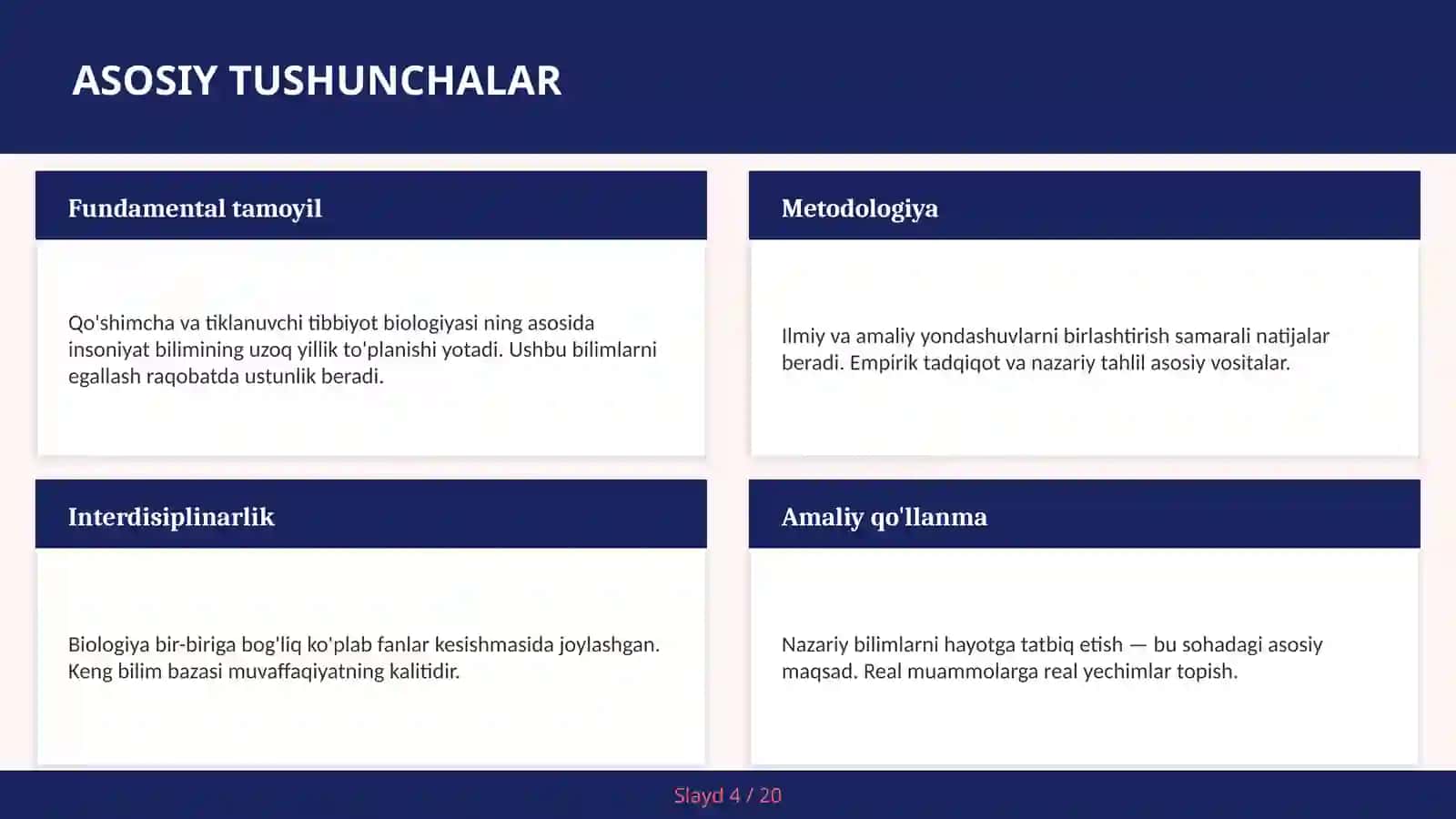 QO'SHIMCHA VA TIKLANUVCHI TIBBIYOT BIOLOGIYASI 4