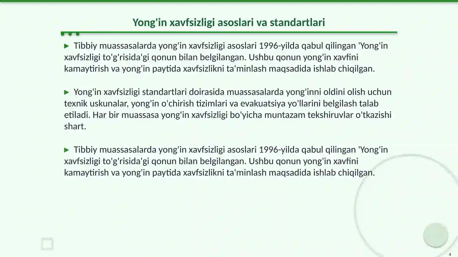 Tibbiy muassasalarda mehnat muhofazasi va texnika xavfsizligi 4