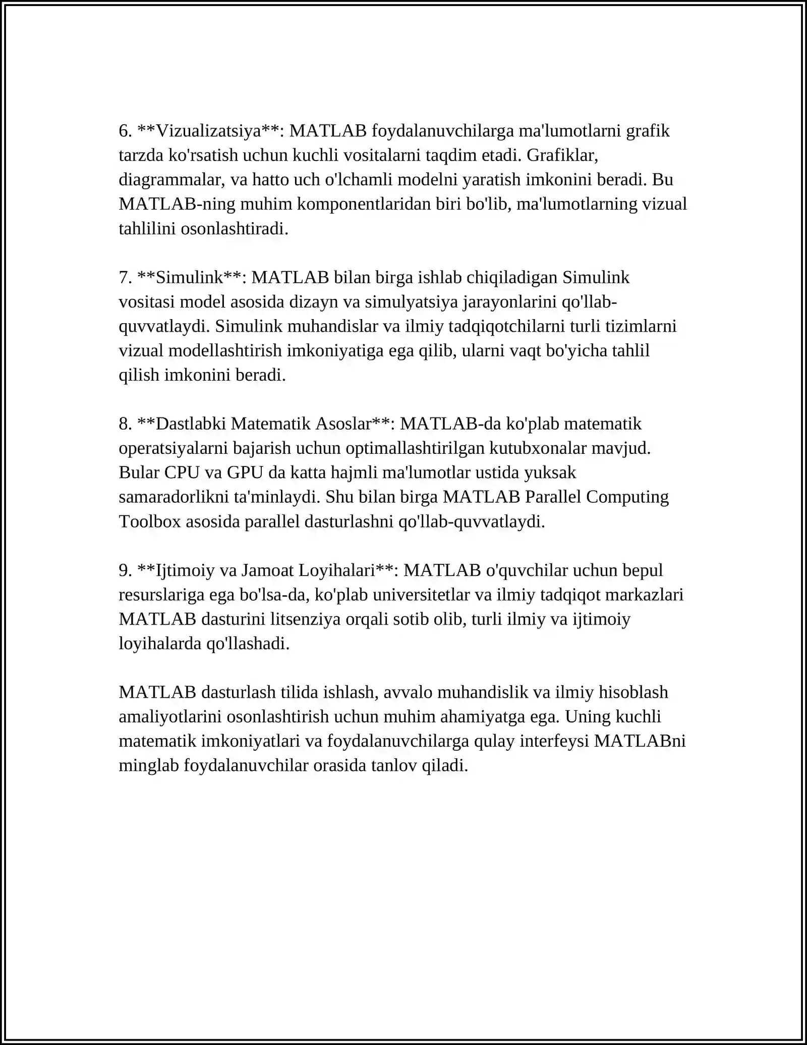 MATLAB DASTURLASH TILIGA 4