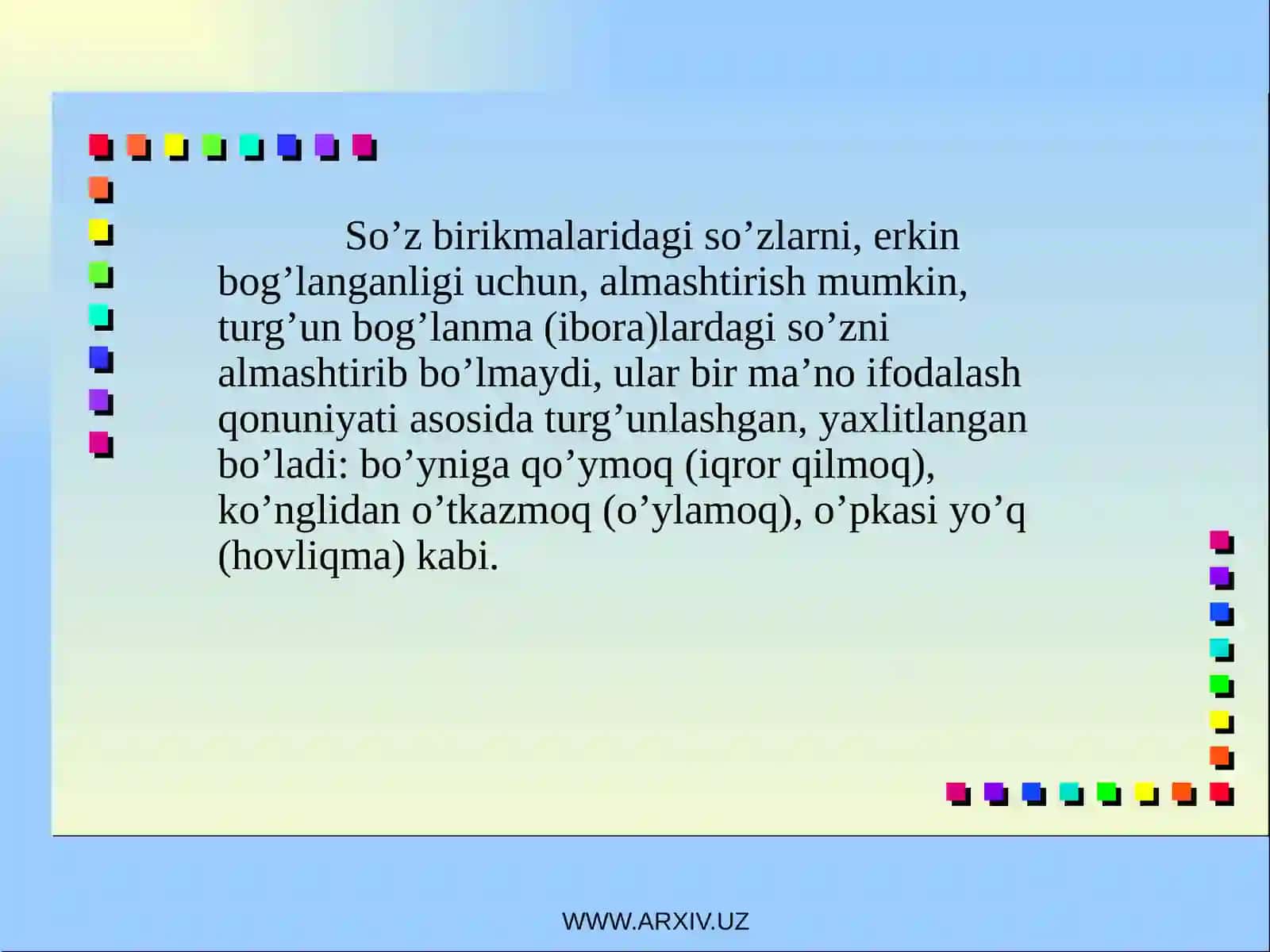 Turg’un bog’lanma (ibora) 4