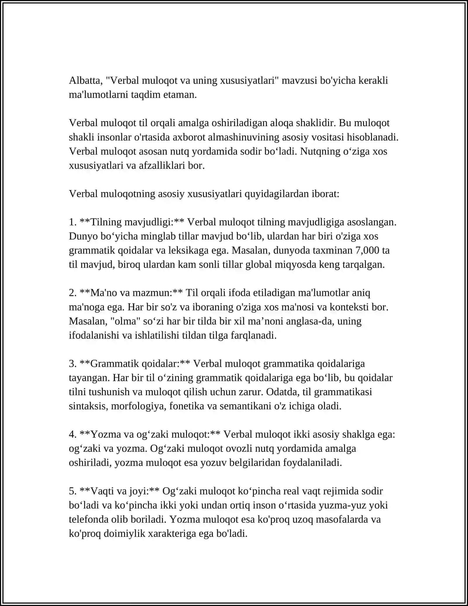 MULOQOTNING KOMMUNIKATIV TOMONI-MAʼLUMOTLAR ALMASHINUVI JARAYONIDIR 4