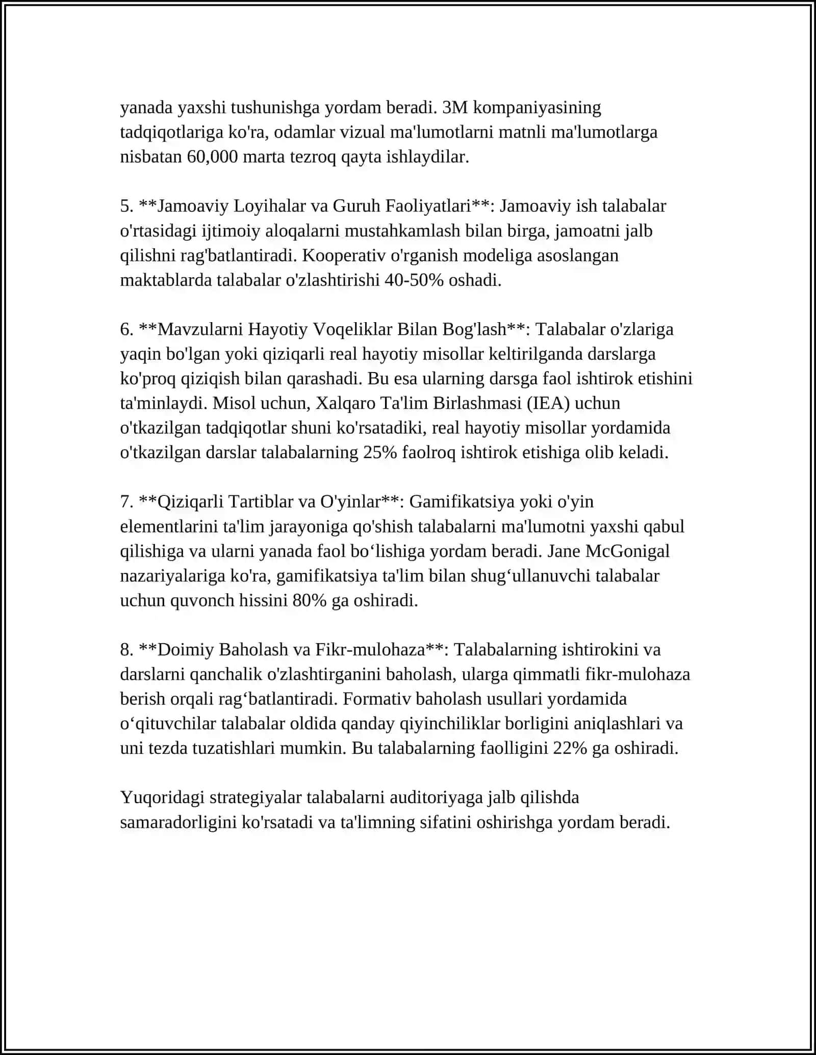 TALABARNING AUDITORIYA VA AUDITORIYADAN TASHQARI FAOLIYATINI TASHKIL QILISH 4