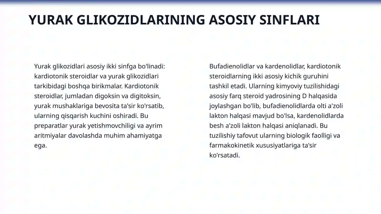 Yurak glikazidlarini kimyoviy tuzilishi 4