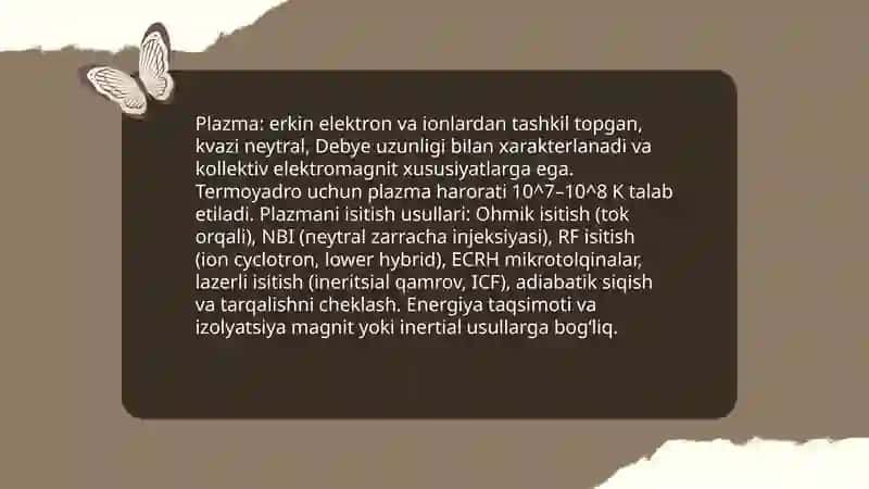 Termoyadro reaksiyalari.Yadro reaktorlari va ularning qoʻllanilishi 4