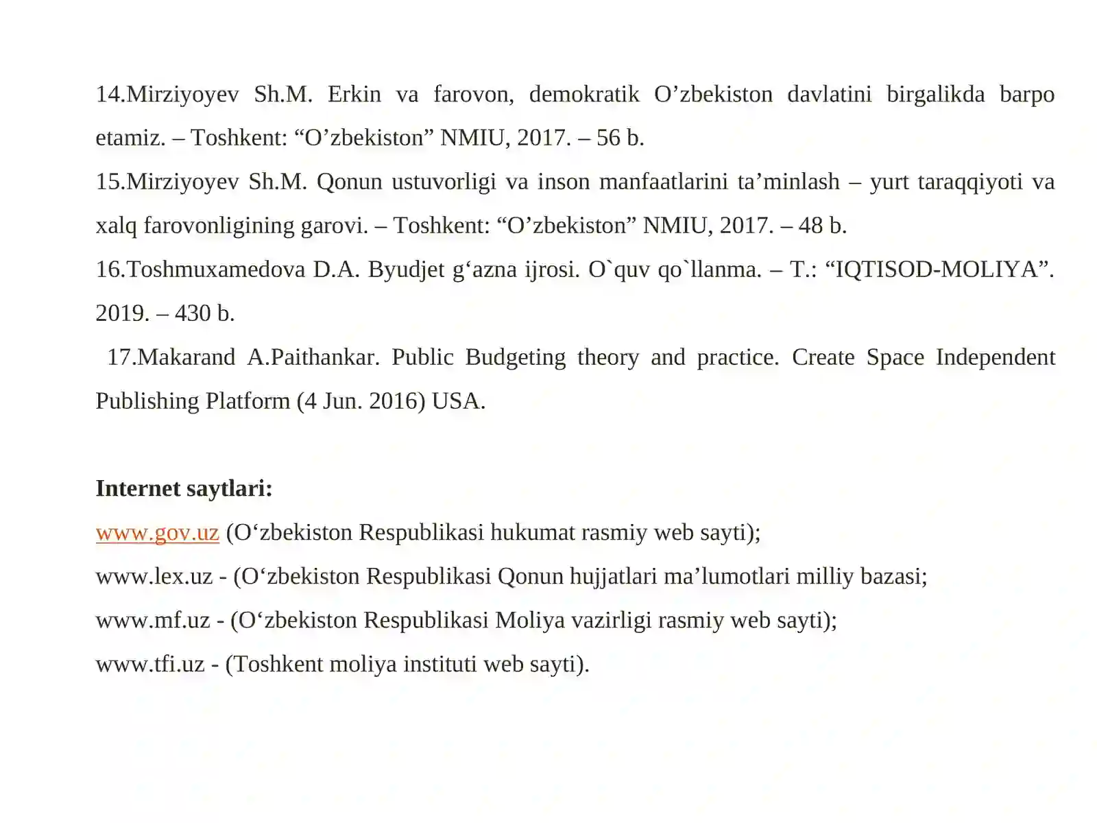 BYUDJET HISOBINING STANDARTLARI VA ULARNING MAZMUNI 4