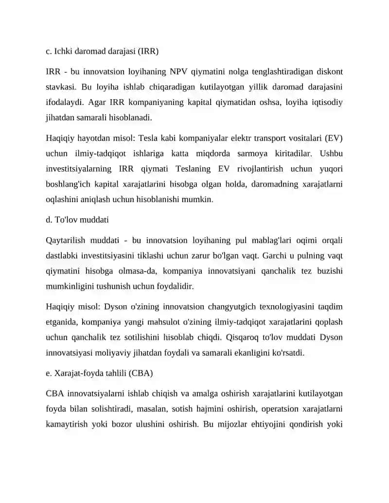 Innovatsion faoliyatning iqtisodiy samaradorligini baholash 4