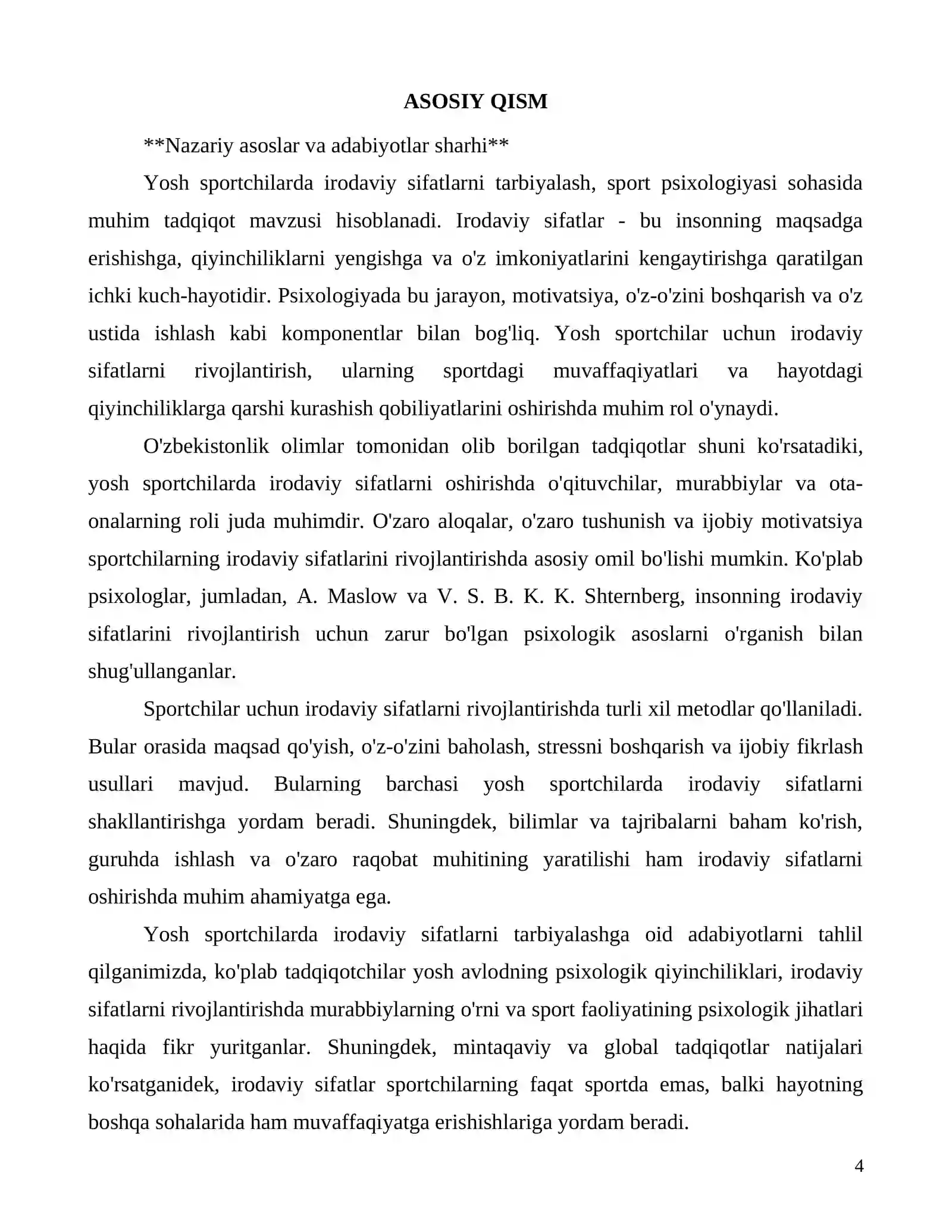 Yosh sportchilarda irodaviy sifatlarni tarbiyalash usullari 4