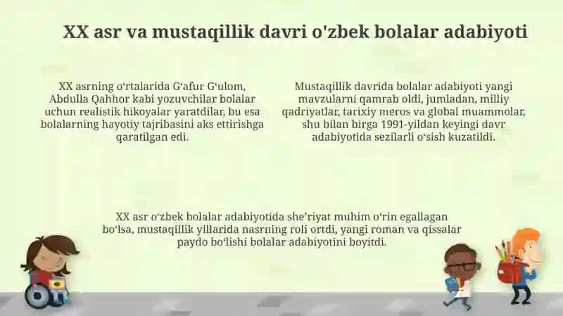 O'zbek bolalar adabiyotining vujudga kelishi va taraqqiyoti xususiyati 4