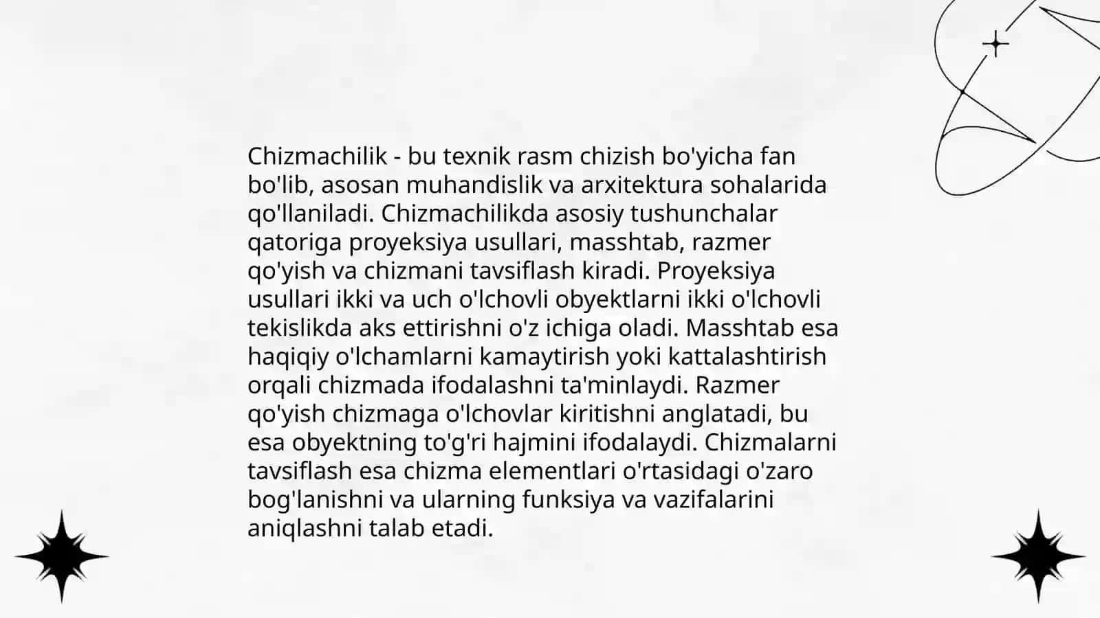 Chizmachilik faniga kirish Botirova Nozanin 4