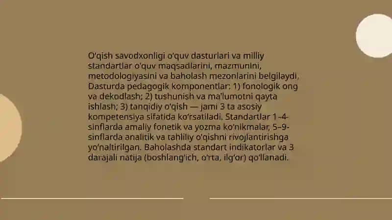 Oʻqish savodxonligi darslarida uning talimiy tizimida tutgan oʻrni va yondashuvlari 4