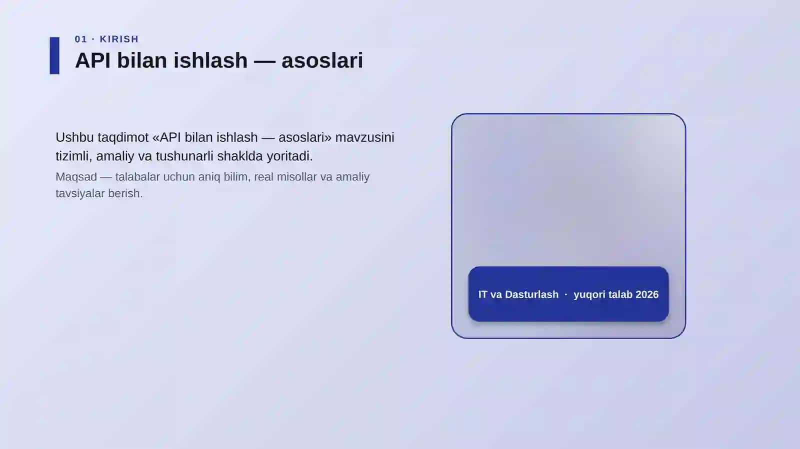API bilan ishlash — asoslari 4