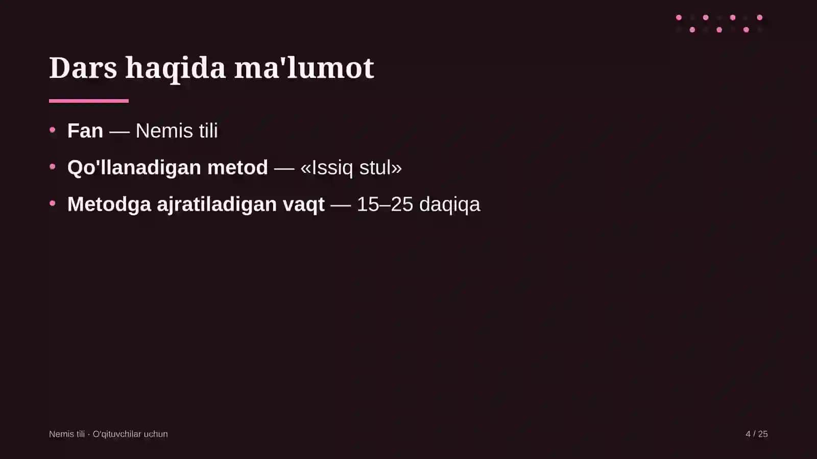 nemis tili darslarida issiq stul metodidan foydalanish 9416 4