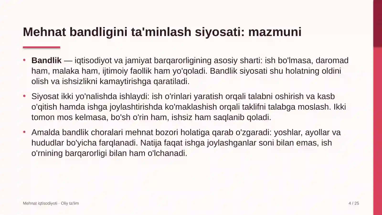 byudjet tashkilotlarida mehnat bandligini ta'minlash siyosati 2603 4