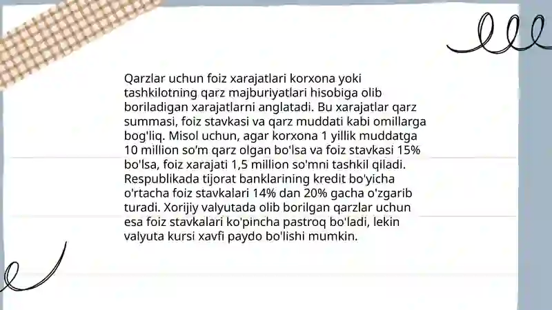 QARZLAR BO'YICHA XARAJATLAR HISOBI 4