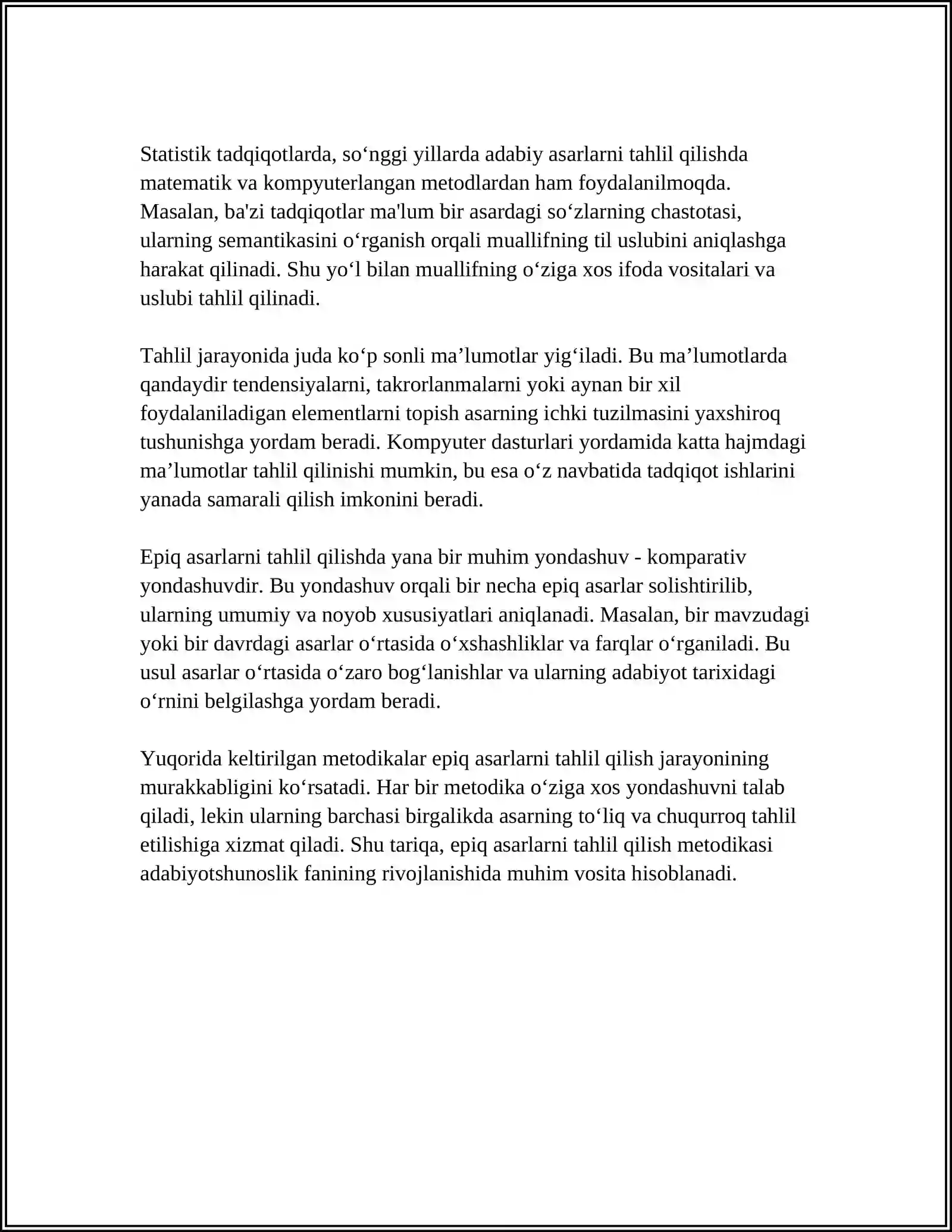 EPIK ASARLARNI TAHLIL QILISH METODIKASI 4