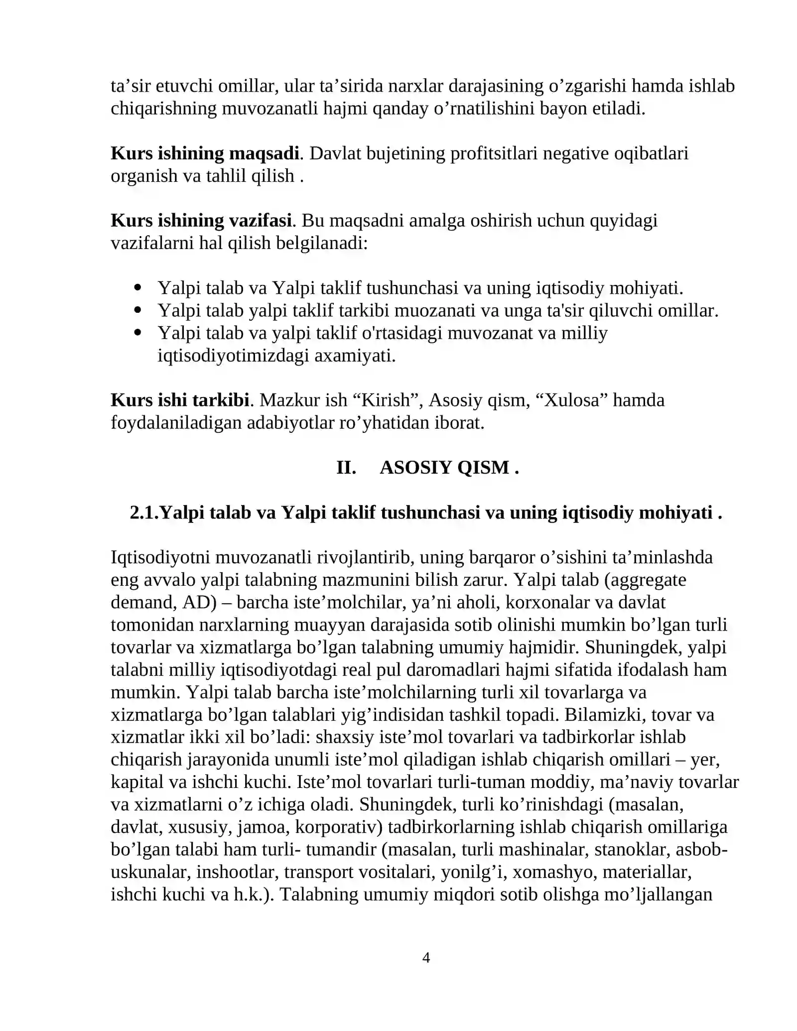 YALPI TALAB VA YALPI TAKLIF NISBATLARI 4