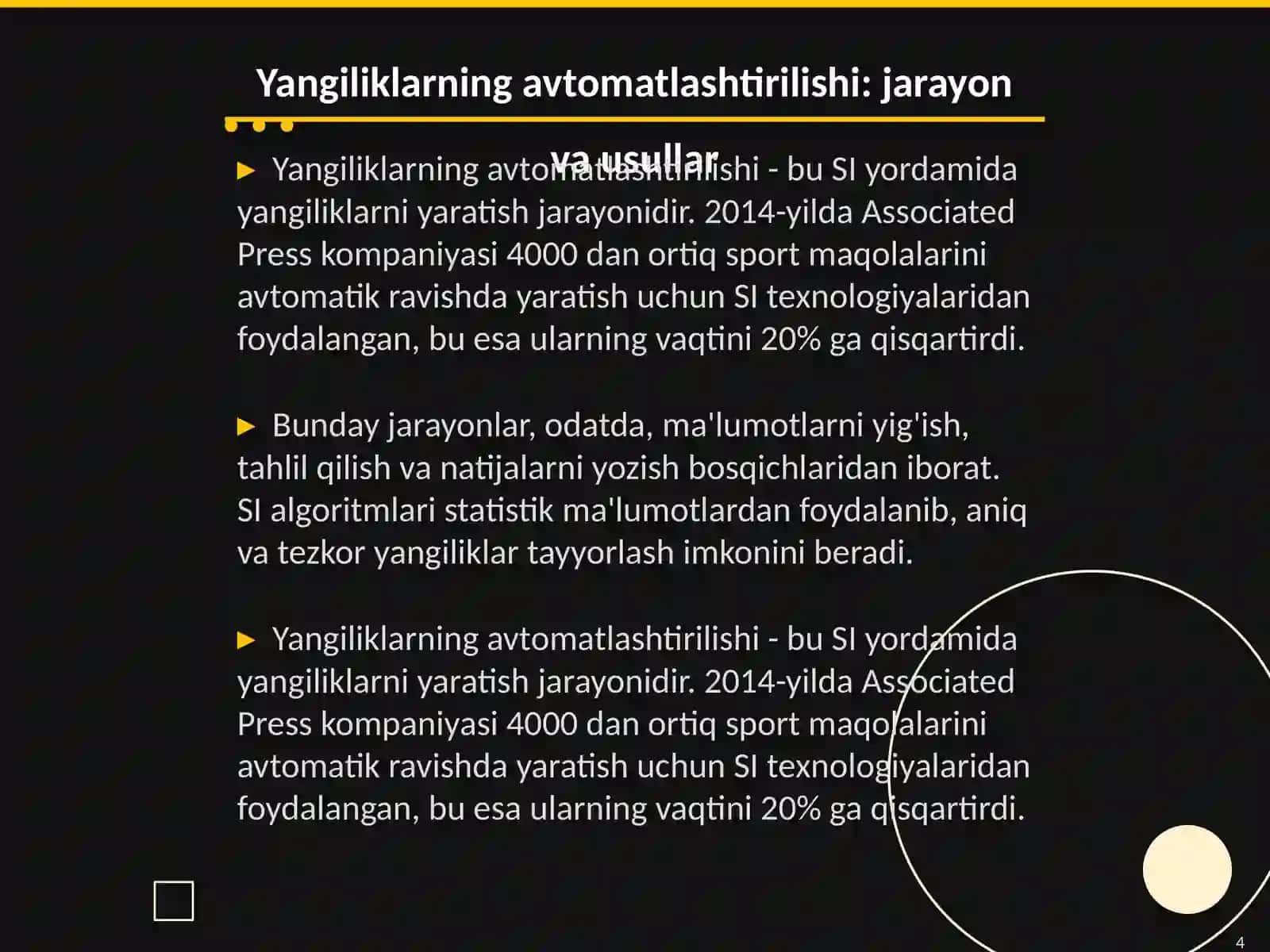 Sun'iy intellekt yordamida ishlab chiqilgan yangiliklar: jurnalistning o'rni yo'qoladimi? 4