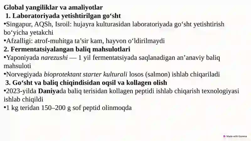 Go‘sht va baliqni qayta ishlash biotexnologiyasi 4