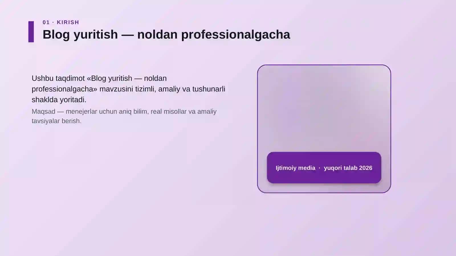 Blog yuritish — noldan professionalgacha 4