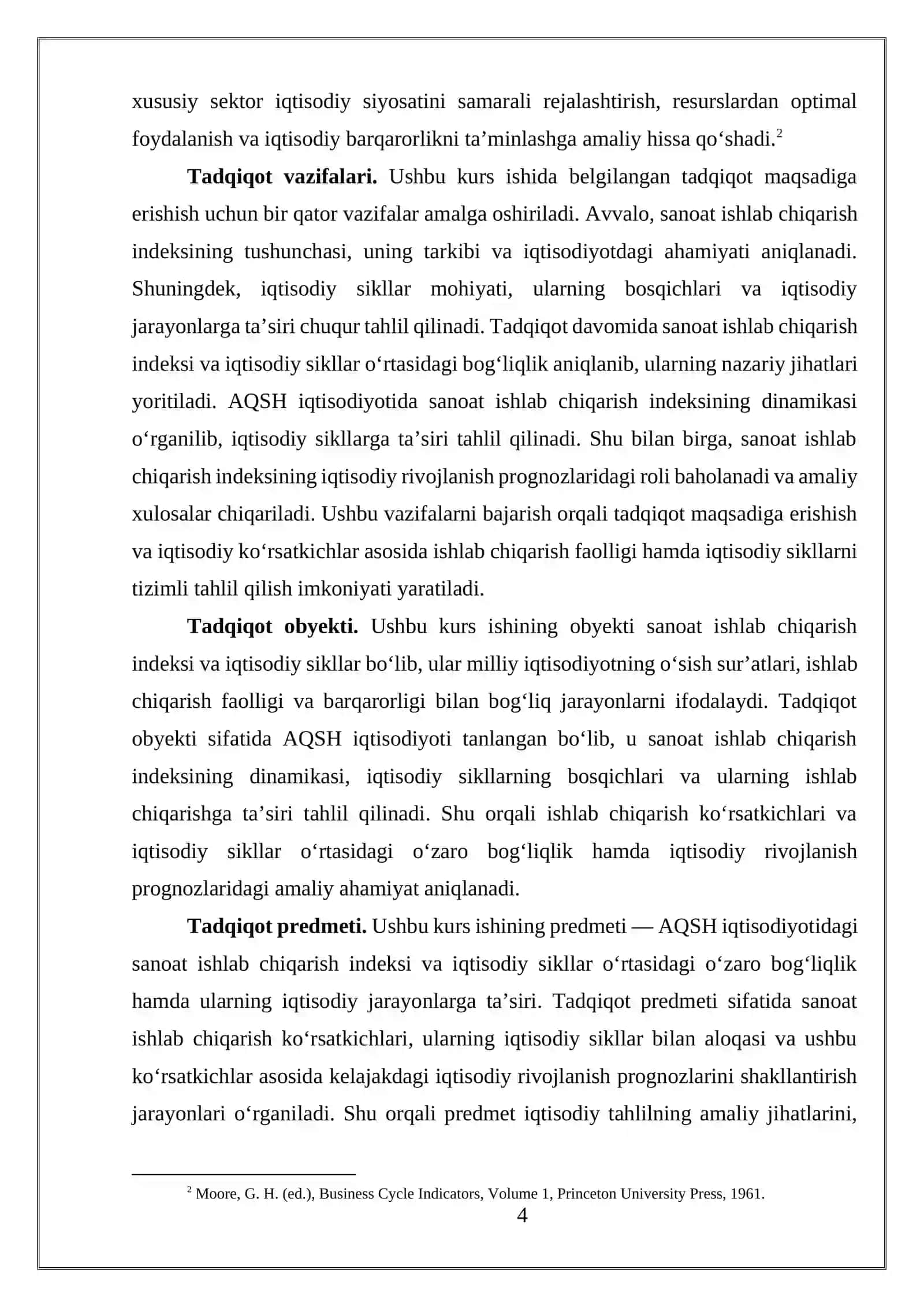 "DINAMIK IQTISODIYOT" KURS ISHI 4