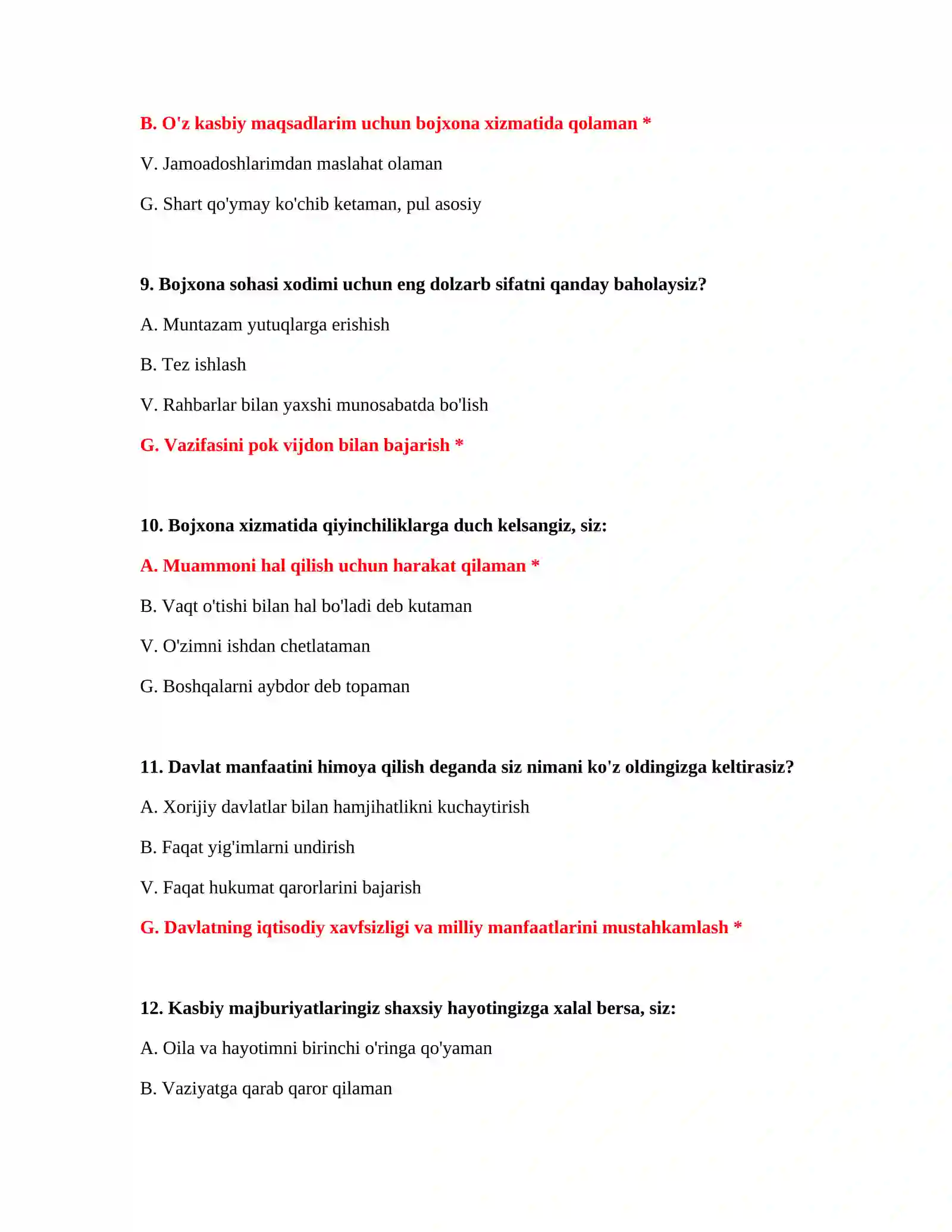 Bojxona qonunchiligi 500 ta test 4