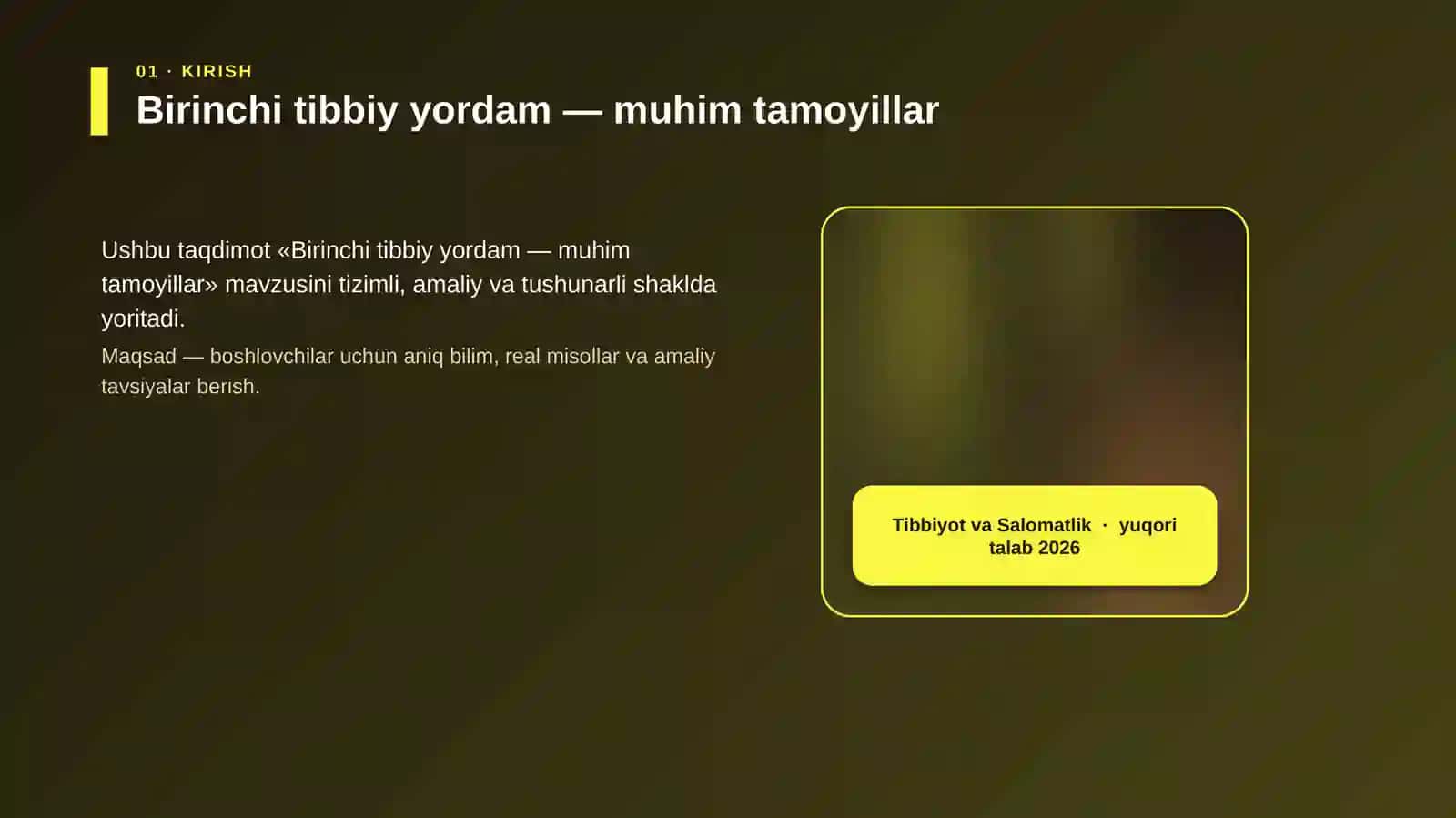 Birinchi tibbiy yordam — muhim tamoyillar 4