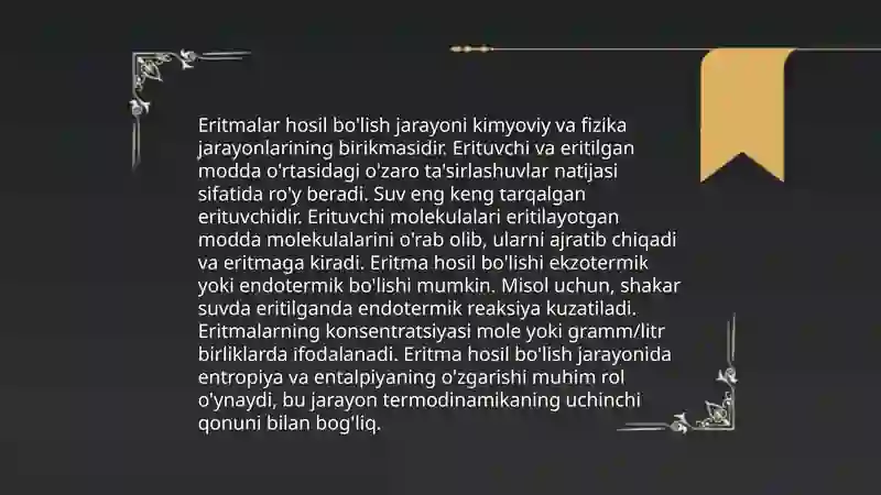 Eritmalarning xossalari 4