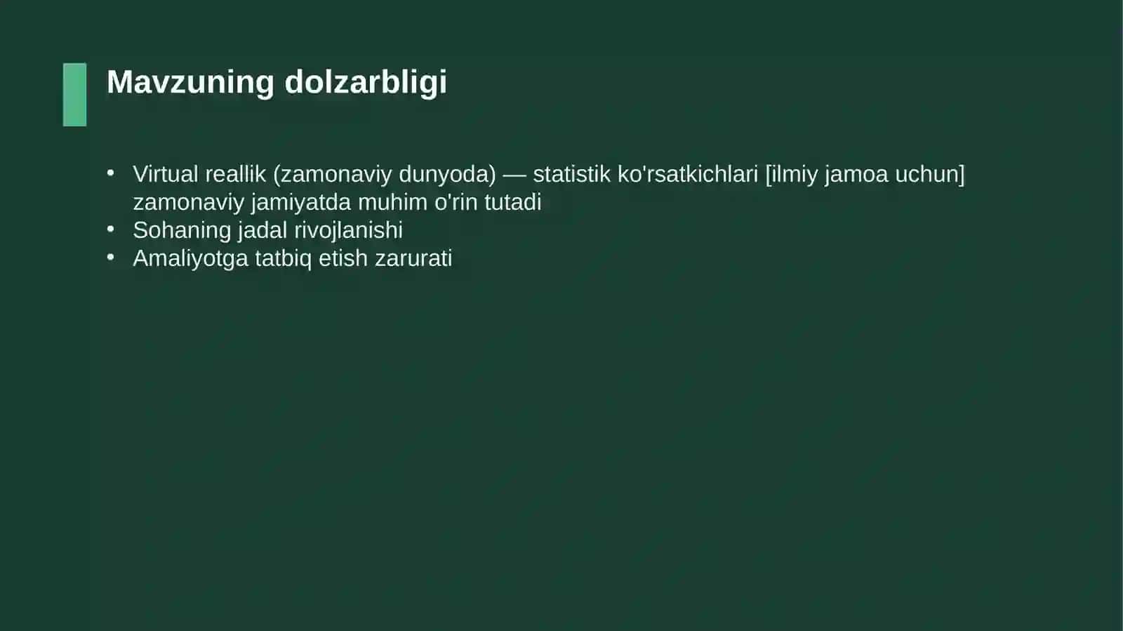 Virtual reallik (zamonaviy dunyoda) — statistik ko'rsatkichlari [ilmiy jamoa uchun] 4