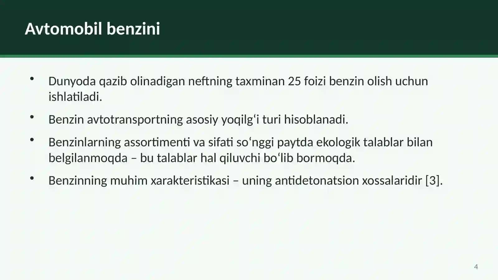 AVTOBENZINLARNING VA ULARNING DVIGATELDA YONISHINING ATROF-MUHITGA TA'SIRI 4