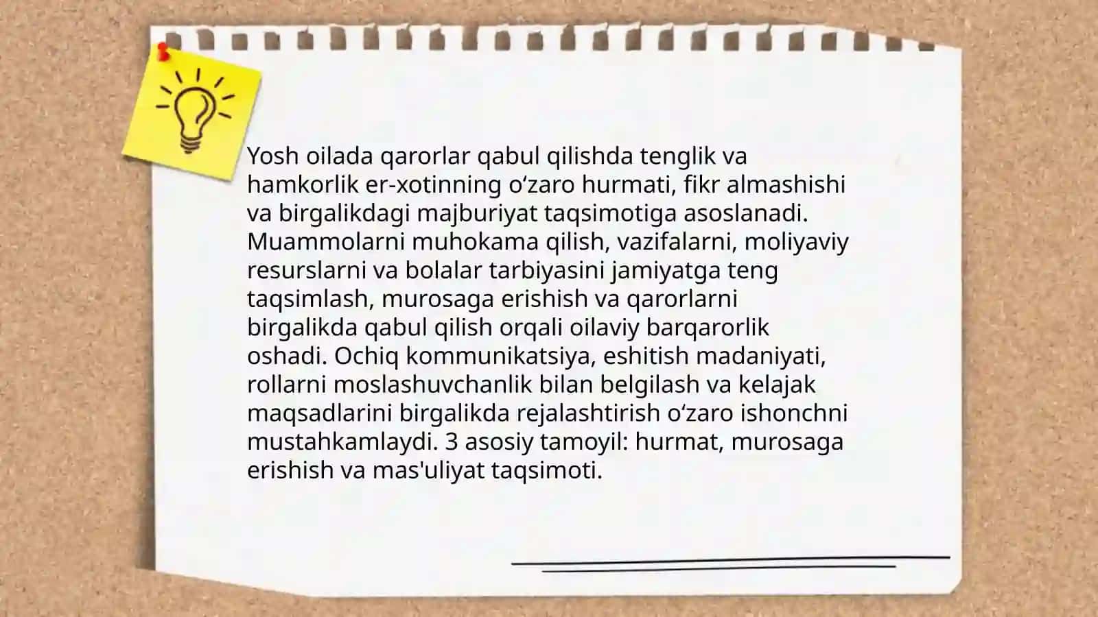 Yosh oiladagi ōzaro munosabatlarning ōziga xosligi 4