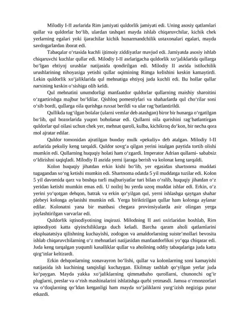 Ma’ruza. Ilk Rim imperiyasi davrida ijtimoiy-iqtisodiy munosabatlar 4