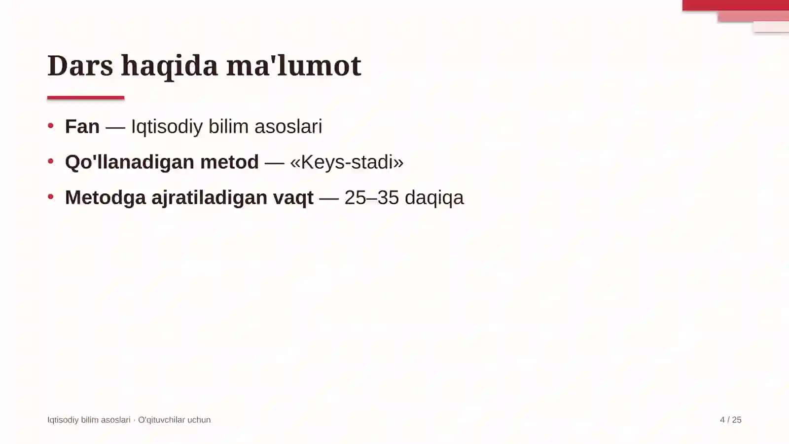 iqtisodiy bilim asoslari darslarida keys stadi metodidan foydalanish 9561 4