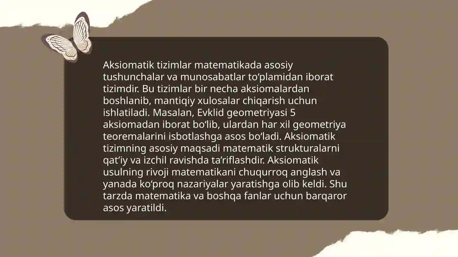 Aksiomatik nazariyasi 4