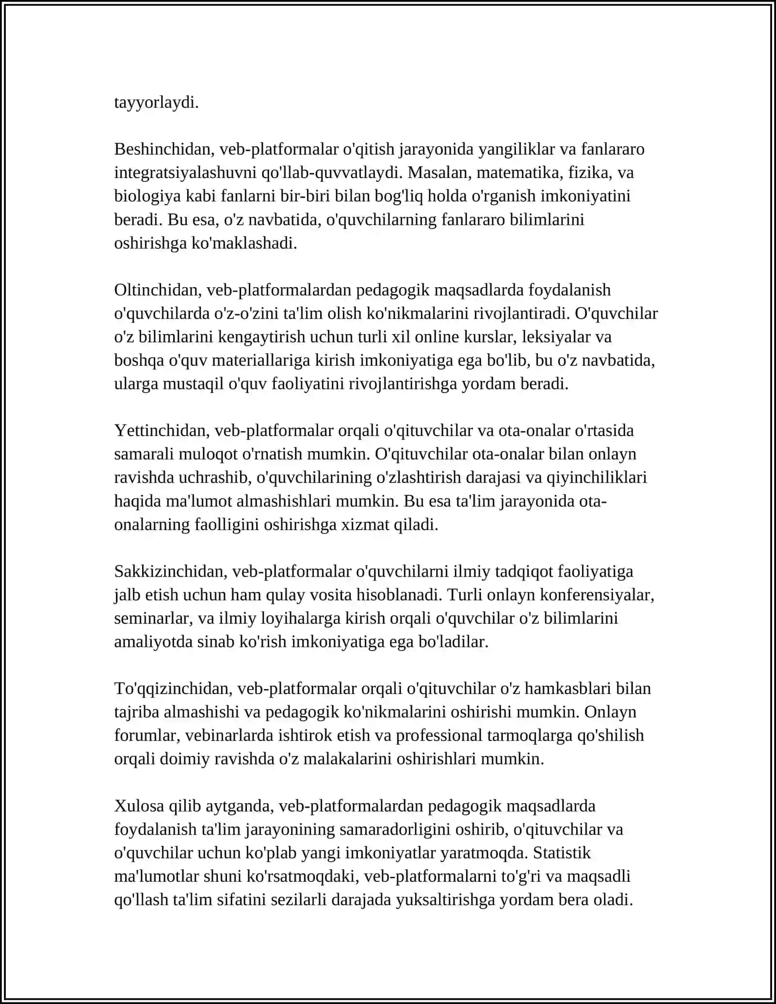 WEB TEXNOLOGIYALARINI PEDAGOGIKADA QOʻLLASH 4