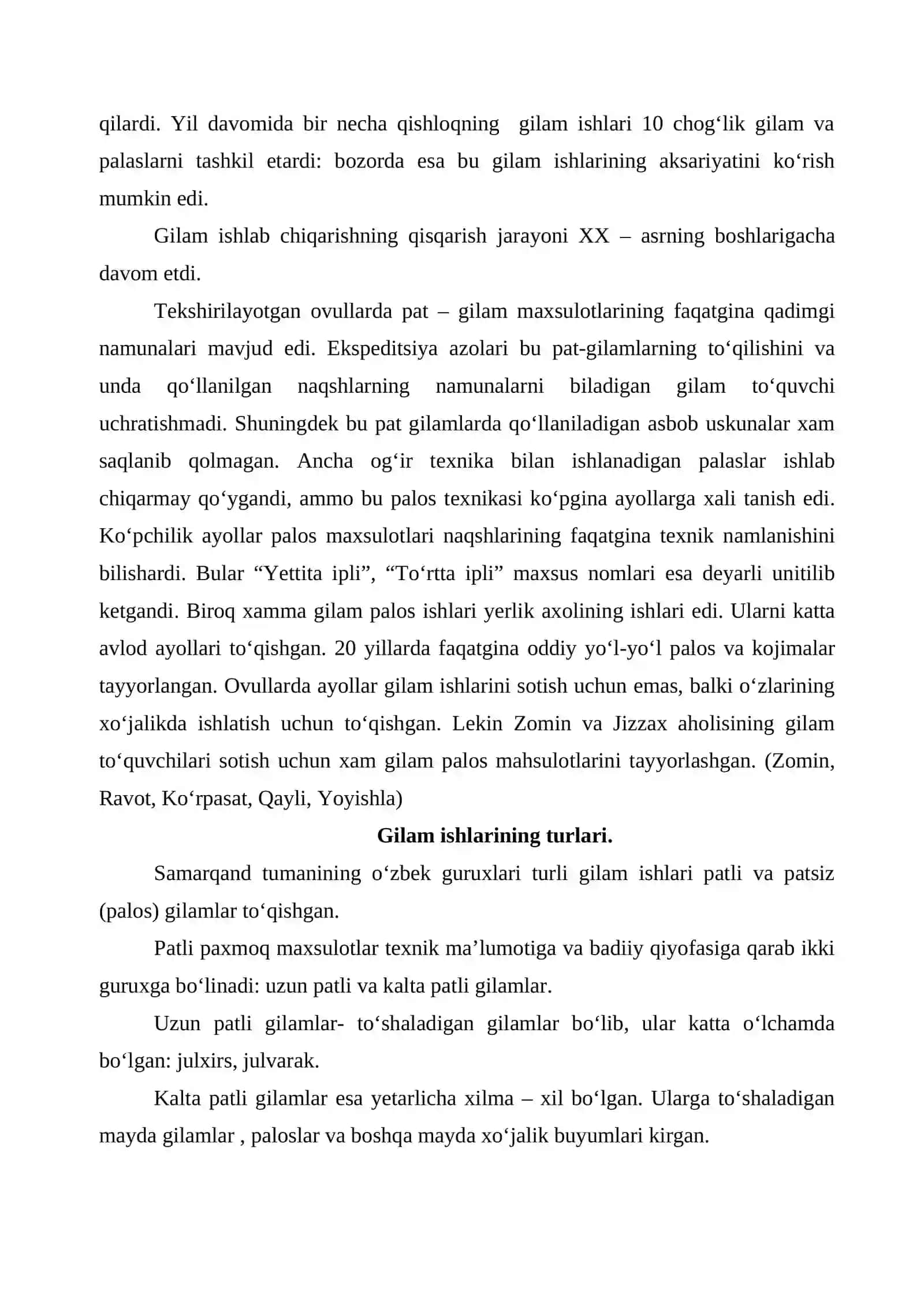 Gilam to’qish san’atining rivojlanishi 4