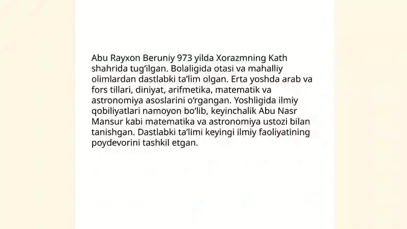 Abu Rayxon Beruniy hayoti 4