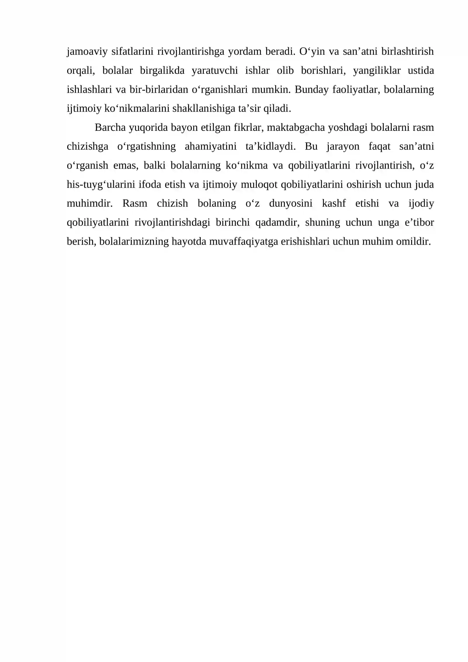 MAKTABGACHA YOSHDAGI BOLALARNI RASM CHIZISHGA O‘RGATISH 4