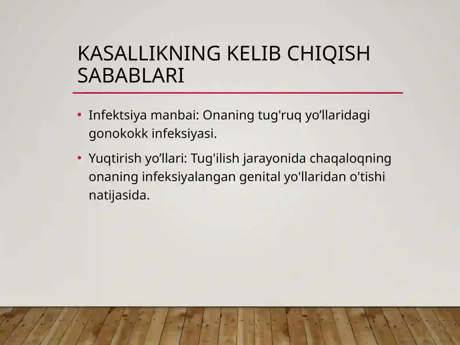 Qiz bolalar so‘zagi. Gonoblenoreya va uning profilaktikasi, gonokokkli proktit. Bakterial vagino 4