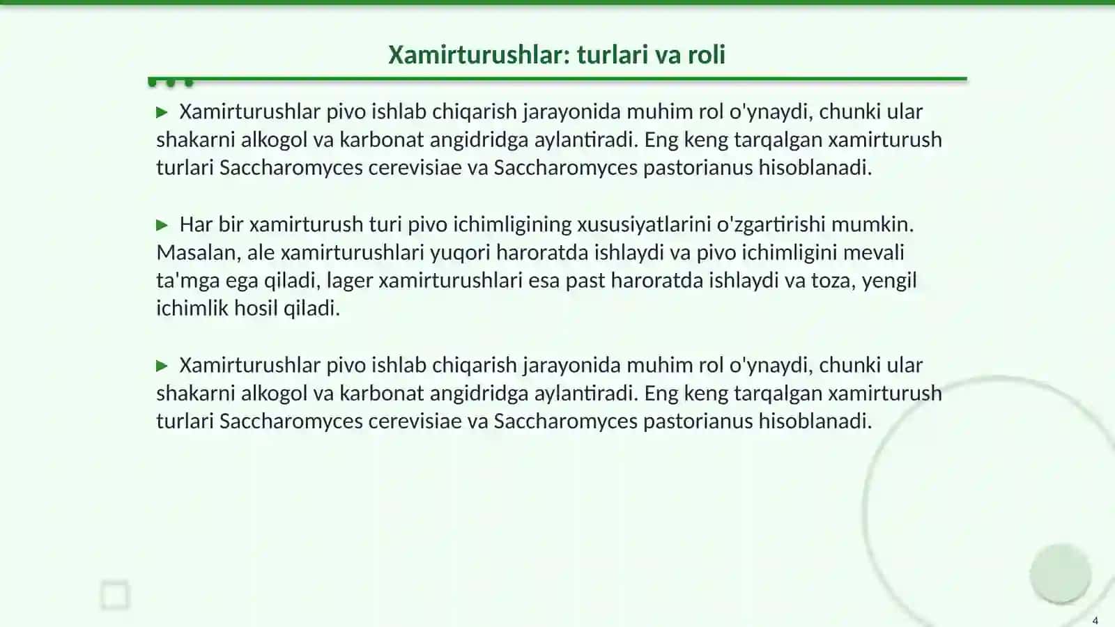 Malt va uning pivo ishlab chiqarishidagi ahamiyati 4
