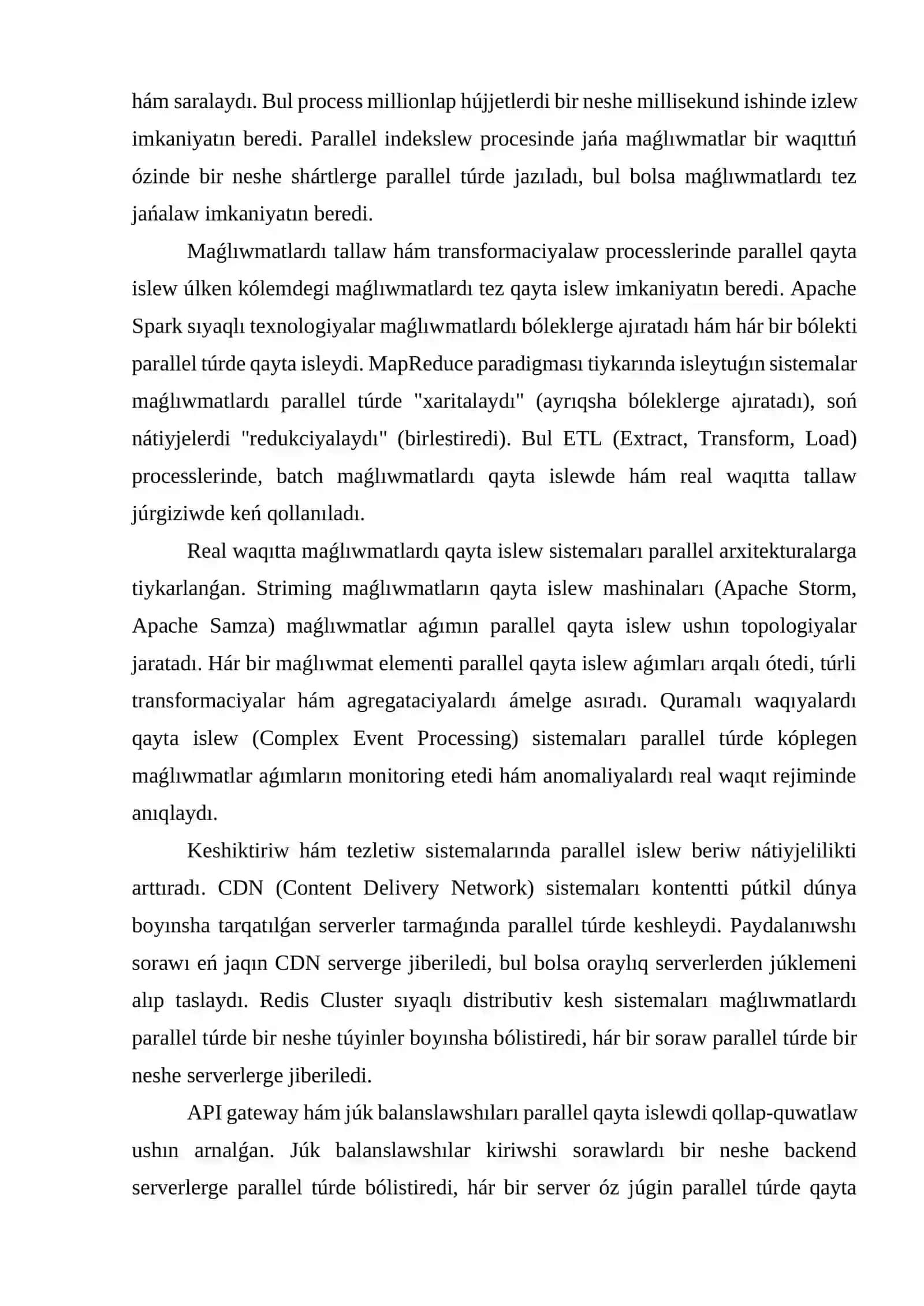 Parallel qayta islew, maǵlıwmatlardı usınıs etiw hám buyrıqlardı ámelge asırıwda qurılmanıń wazıypası 4