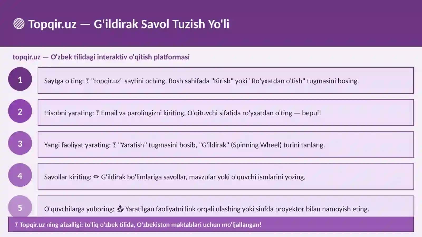 G'ildirak Savol 4