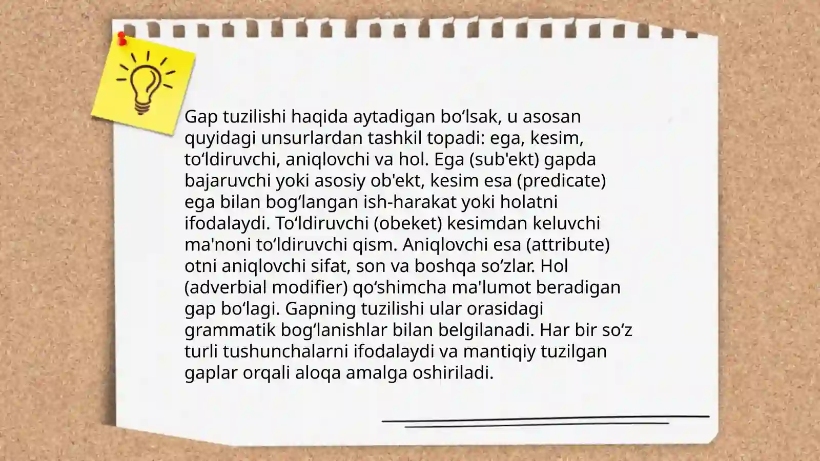 Sintaksis. Gap bòlaklari 4