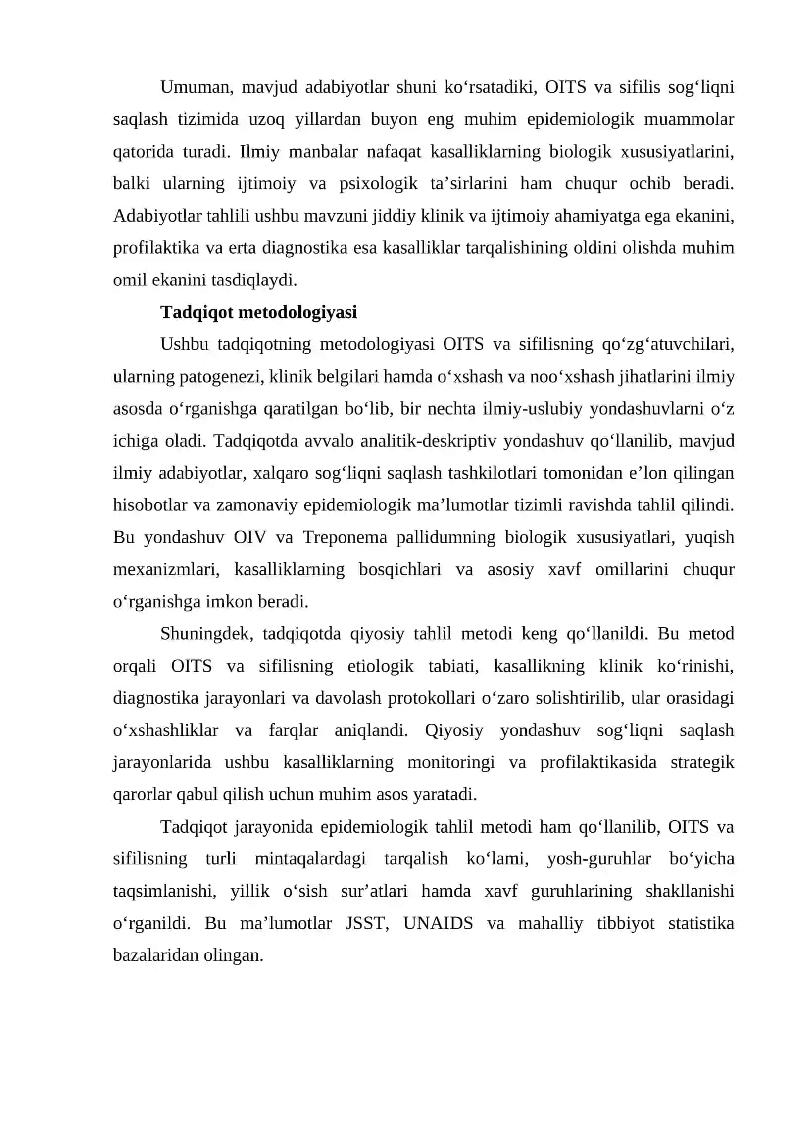 OITS va Sifilis qo‘zg‘atuvchilari, ular keltirib chiqaradigan kasalliklar, o‘xshash va farqli jihatlari 4