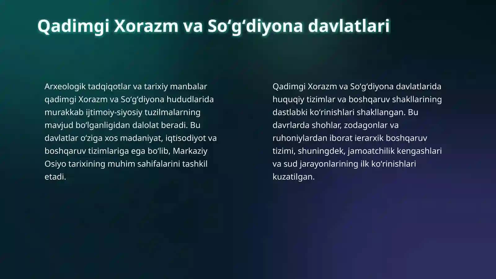 Davlatchilik. Oʻzbekiston davlatchiligining tatixiy asoslari 4