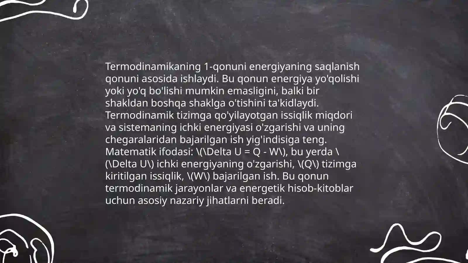 IDEAL GAZNING ICHKI ENERGIYASI VA ISSIQLIK SIGʻIMI 4