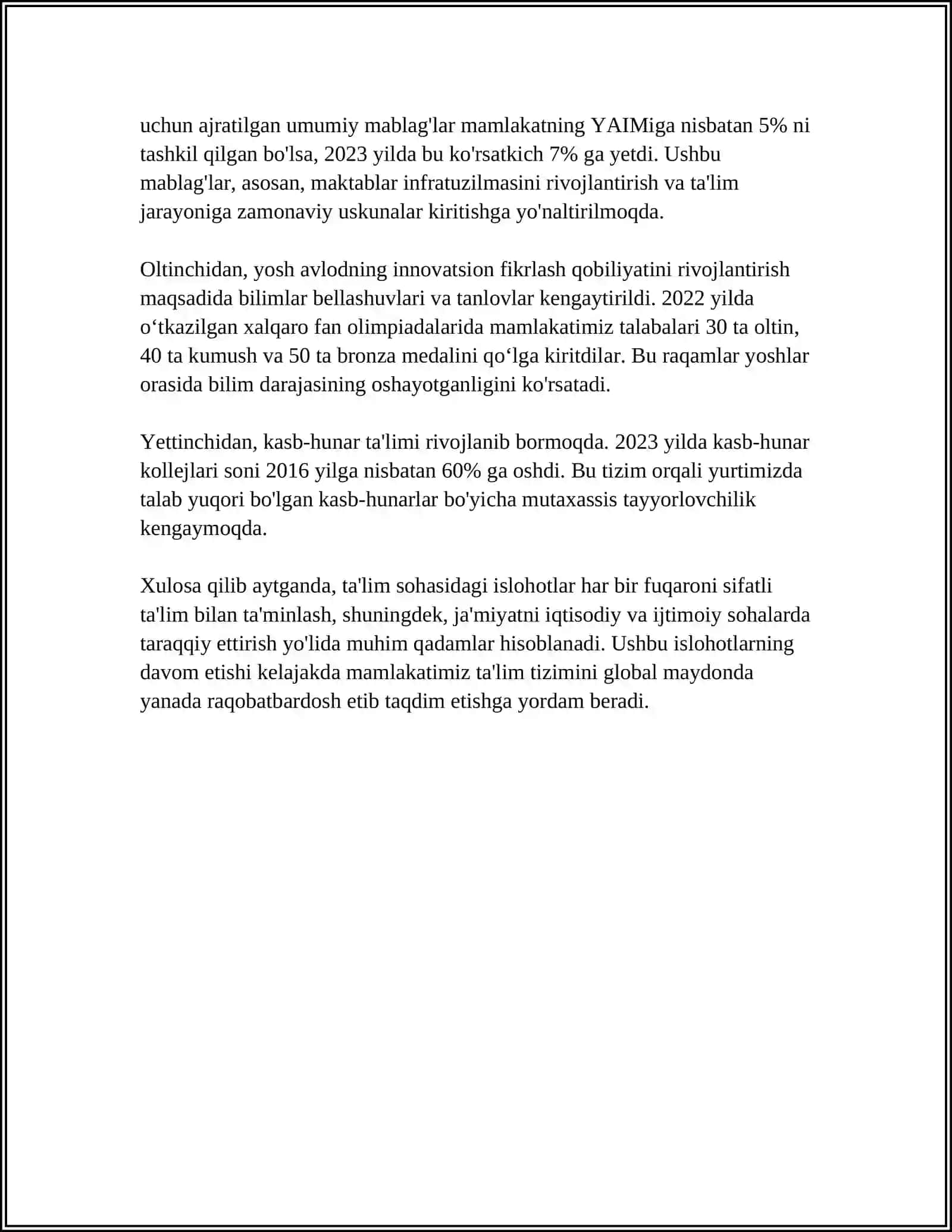 O‘ZBEKISTON RESPUBLIKASIDAGI IJTIMOIY O‘ZGARISHLAR 4